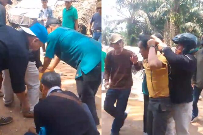 
 Petani Sawit asal Jambi yang juga anggota Serikat Tani Nelayan dikriminilasasi dan diikat oelh beberapa orang