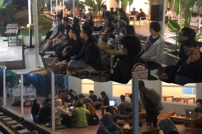 
 Jaringan Mahasiswa Nusantara For Gibran sedang melakukan Nonton Bareng Debat Calon Presiden