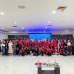 Foto bersama pengurus baru dan tamu undangan pada acara pelantikan pengurus baru periode 2024-2026 serta peringatan Hari Lahir ke-25 LMND.